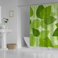 thumbnail image 3 of 66 x 72 Inches Coolnut Shower Curtain Set with Hooks, Abstract Green Leaves Polyester Waterproof Bath Curtain for Bathroom Bathtubs Decor, 3 of 6