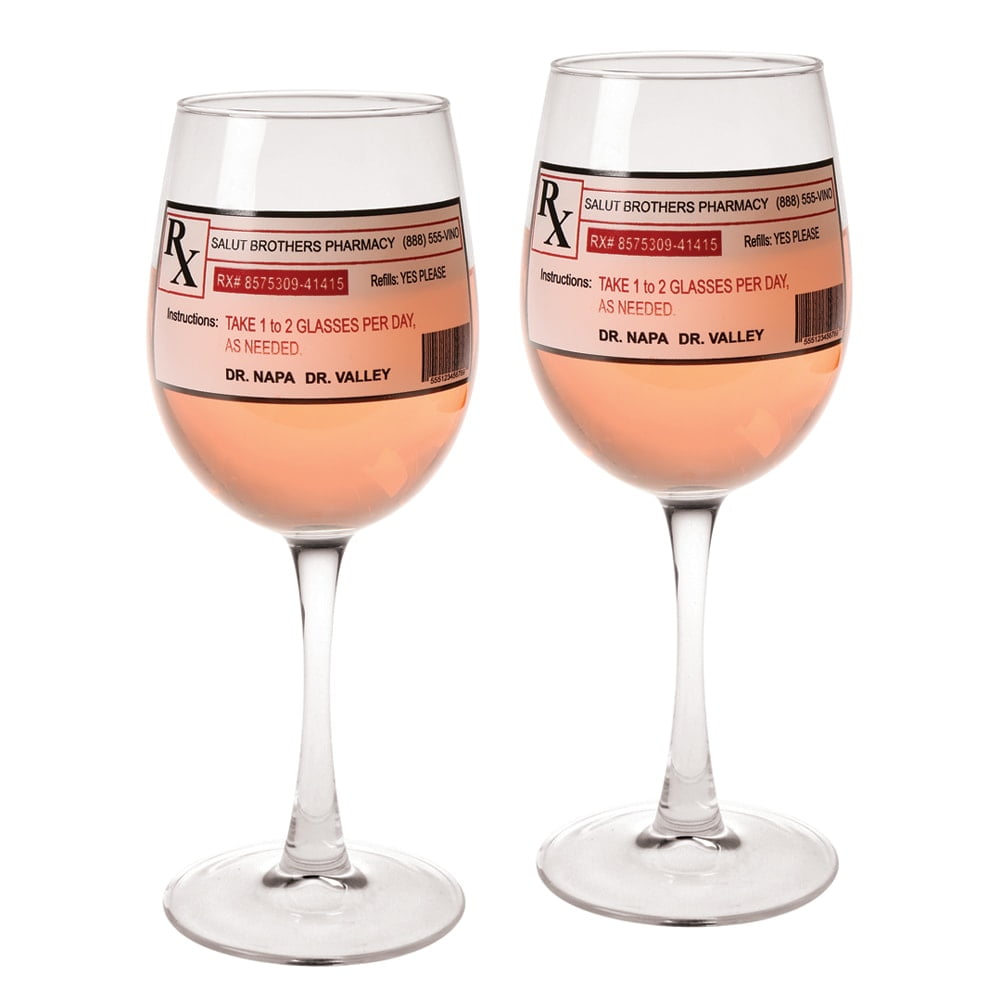 Jumbo 20oz Wine Glass 2 Sided Pharmacist Good Bad Day Fill Lines 