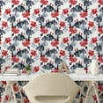 thumbnail image 2 of Ambesonne Flower Print Peel & Stick Wallpaper for Home, Spring Floral Pattern, 13"x100", Pale Ruby Dimgray, 2 of 5