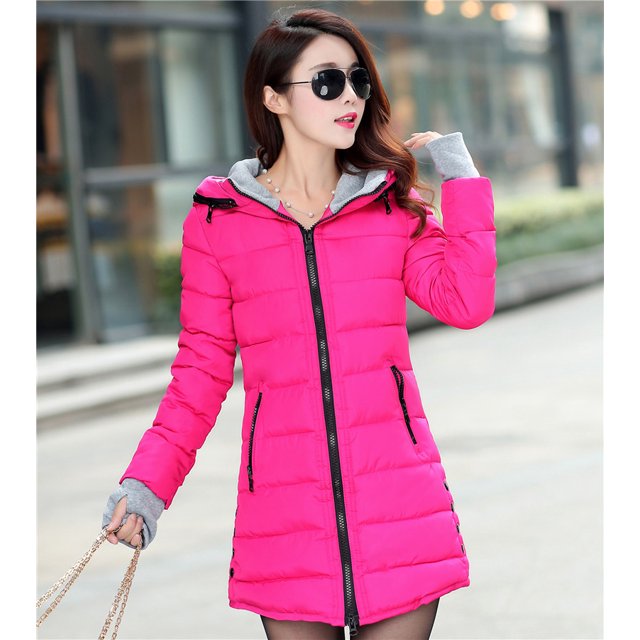 Chaqueta de plumón de algodón para mujer, cálida, gruesa, informal, de corte entallado y a la moda, chaqueta superior para mujer
