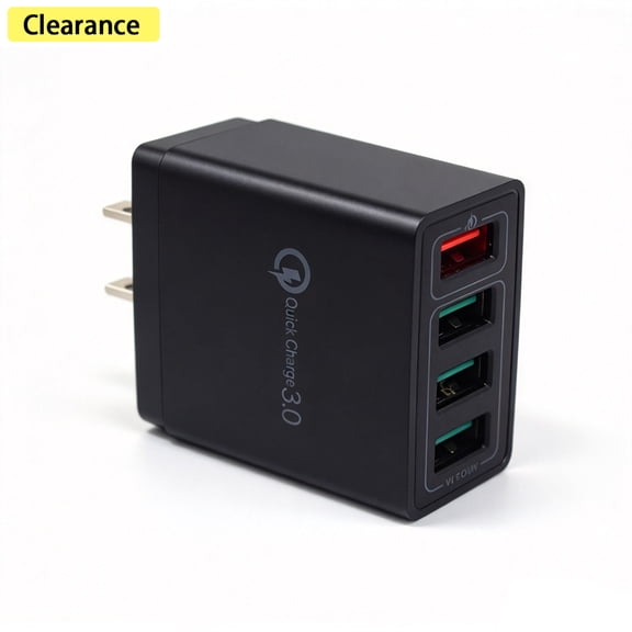 Elnone 4-Port Quick Charge Wall Charger, Fast Charging Block for Phones, Tablets, Laptops, Black