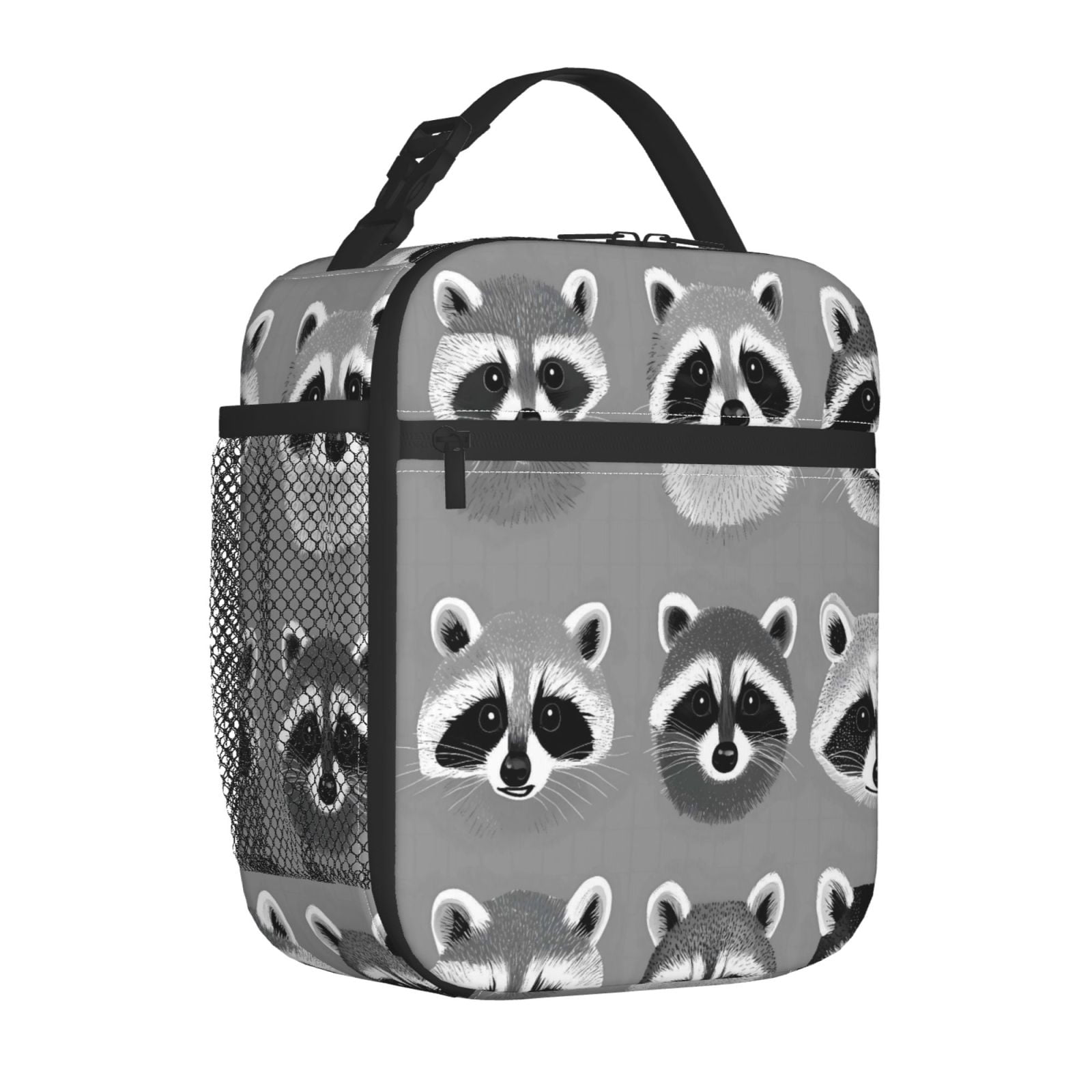 Lunch Bag For Women Men Insulated Portable Lunch Box Bento Box Office Picnic Travel Cooler Bag Raccoon Head Image