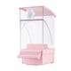 thumbnail image 3 of Comedero para pájaros sin desorden, contenedor de comida, estación de alimentación colgante, comedero automático para loros con percha para canarios, rosa, 3 of 8
