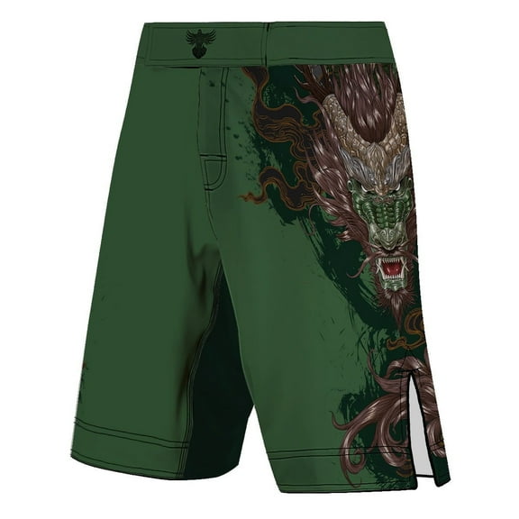 Raven Fightwear Men's Year of the Dragon MMA Shorts BJJ Green