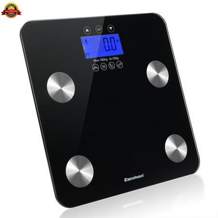 EXCELVAN Body Fat Scale, Highly Accurate Digital Bathroom Body Composition Analyzer, Measures Weight, Body Fat, Water, Muscle & Bone (Best Way To Measure Body Composition)