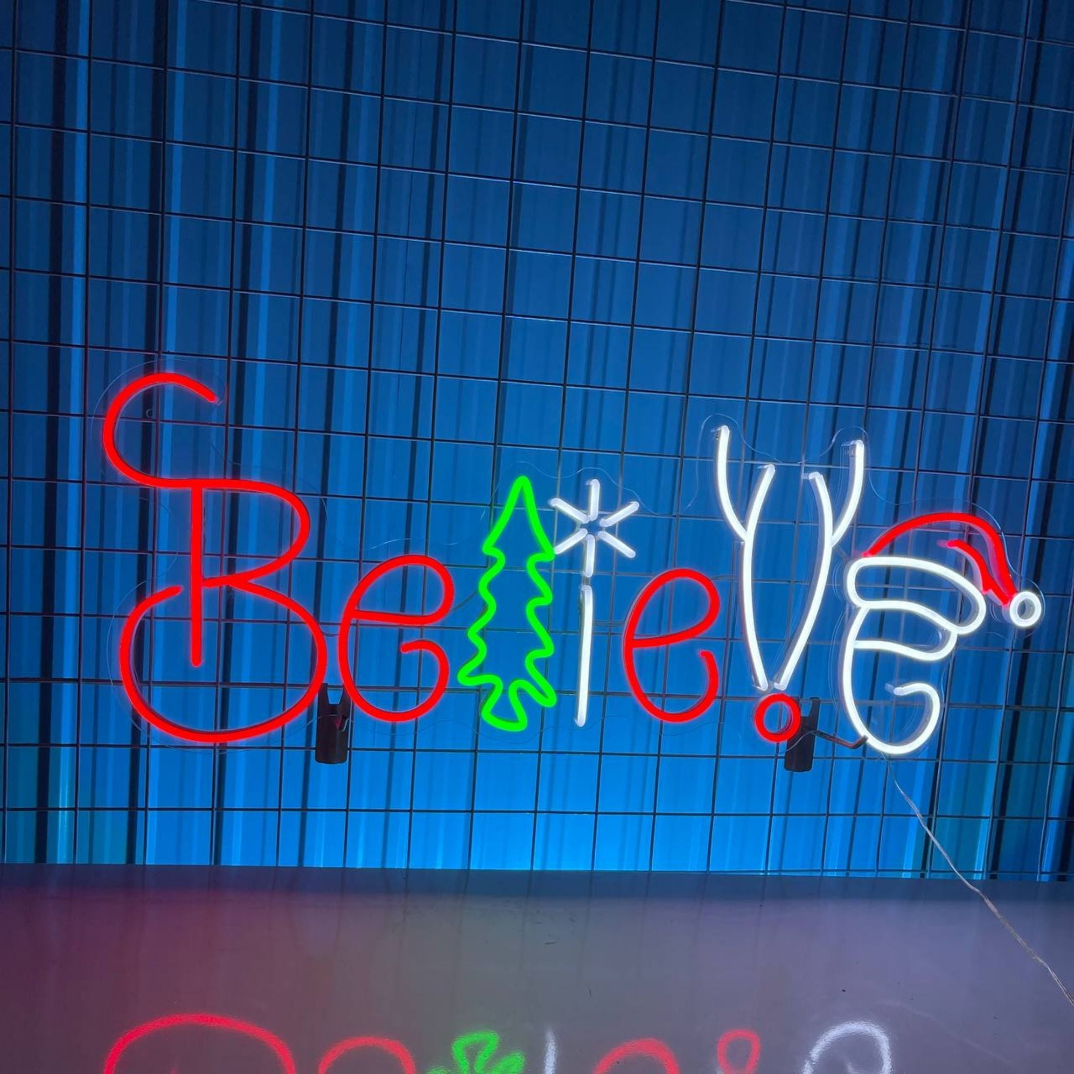 Handmadetneonsign Believe Neon Sign, Lighted Believe Wall Art Decor, Christmas Led Sign, Home Wall Decor