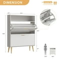 thumbnail image 2 of YouTrend Shoe Cabinet with 2 Flip Drawers and Open Shelf Shoe Organizer for Entryway, White, 2 of 11