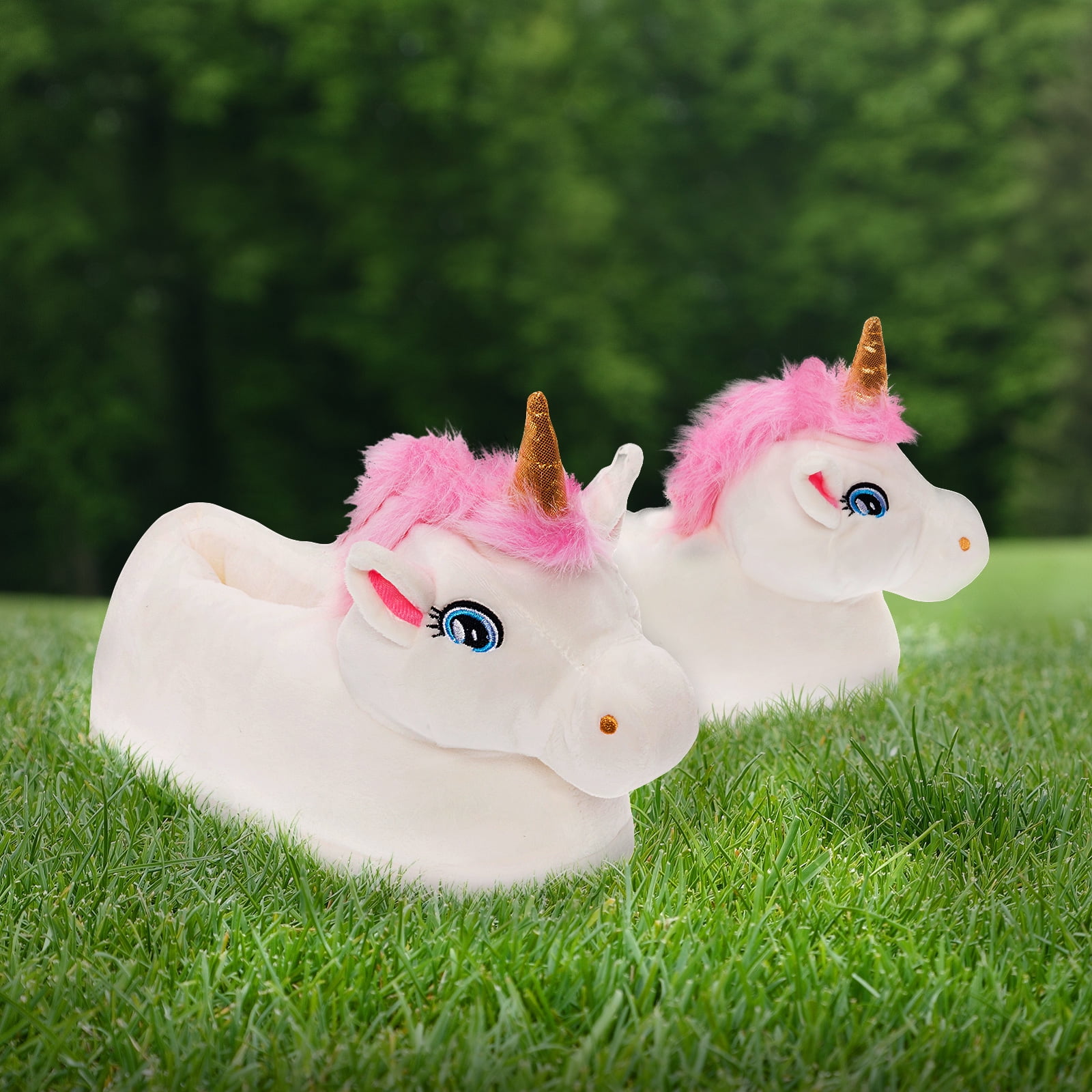 Silver Lilly - Unicorn Slippers Animal Slippers Novelty Shoe (White, Small) - Walmart.com