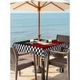 thumbnail image 3 of Outdoor Tablecloths with Umbrella Hole & Zipper, Chef 60x60 Inch Square Tablecloths, Cartoon Cute Watercolor Cooking Red Black Waterproof Table Cloth, Patio/Pool/Picnic Table Covers, 3 of 8