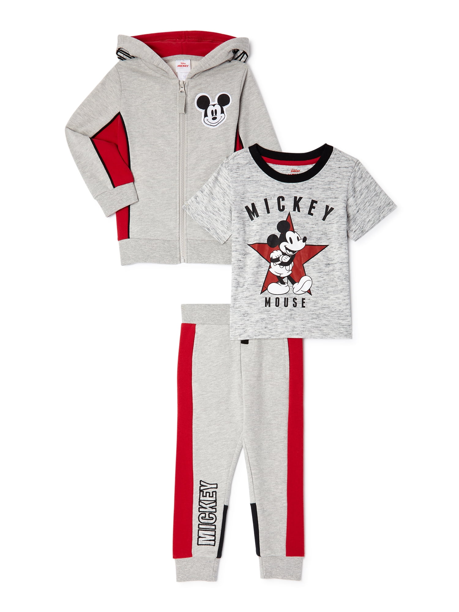 Disney Mickey Mouse Infant Boys 2-Piece Gray Plaid Woven Shirt & Pant Set