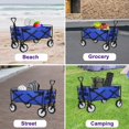 thumbnail image 6 of Collapsible Folding Wagon Utility Cart, Large Capacity Lightweight Utility Camping Wagon, All-Terrain Wheels, Compact Fold, Supports 220 lbs for Camping, Garden, Outdoor Sports,Blue, 6 of 14