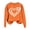 Orange, variant on Valentine's Sweatshirt for Women Cute Love Heart Shirt Daily Home Outdoor Workout Long Sleeve O Neck Printed Street Blouse Romantic Gift Pullover Tops