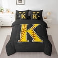 thumbnail image 2 of Feelyou Initial K Letter Bedding Comforter Set 7 Pieces for Kid, Cartoon Monogrammed Full Bedding Set, Baseball Sports Lover Reversible Fitted Sheet Flat Sheet, Lightweight Room Decor, 2 of 7