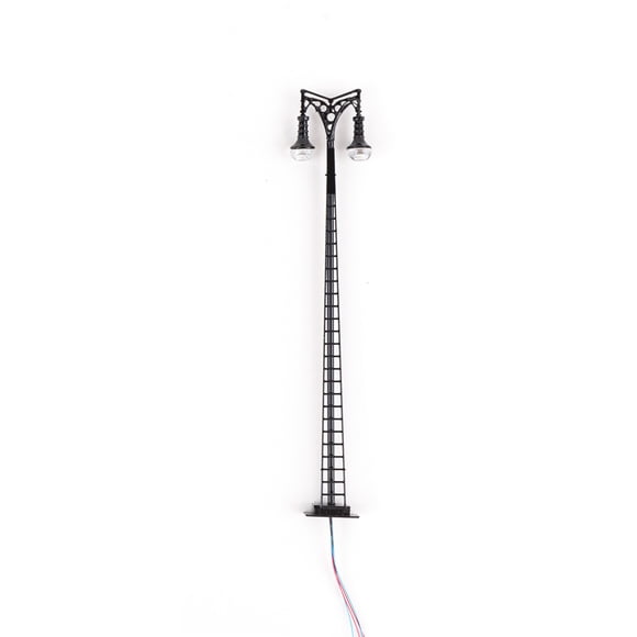 Matsuzay Modelo de poste de luz de tren con escalera, decoraciones de patio, luz LED de vía férrea, lámpara de pista de cabezas, accesorios de Artesanía Negro (Luz Blanca) Matsuzay HA064665-02