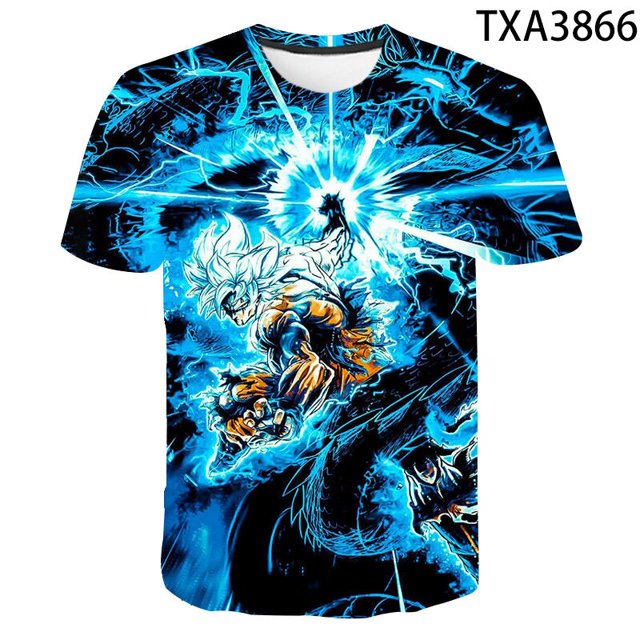 Camisetas con estampado 3D de Dragon Ball Z para niños, camiseta de manga corta con estampado de Son Goku Super Saiyan, ropa informal genial gym unisex