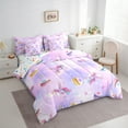 thumbnail image 3 of Manfei Kawaii Unicorn 7-Piece Bedding Comforter Set,Magic Animal King Bedding Sets,Sweet Dessert Macaron Bed Sheets For Girl Kids,Breathable Home Decor Reversible, 3 of 8