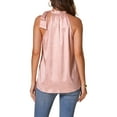 thumbnail image 3 of Blusa sin mangas de halter para mujeres, blusa de satén con estampado de leopardo, camisa con cuello de lazo simulado, top casual de negocios 2025 XS Rosa, 3 of 6
