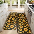 thumbnail image 4 of Kitchen Rugs Sets Of 2,Black Small Sunflower Pattern Anti Fatigue Kitchen Mat Rugs Non Slip Washable,Decorative Kitchen Floor Mats for Kitchen,Sink,Laundry,17"x47"+17"x47", 4 of 5