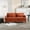Dark Orange, variant on Chenille Loveseat with Armrest & Cushion, 2-Seat Loveseat Sofa with Wooden Legs, Small Couch for Nursery, Living Room, Bedroom, Office & Studio, Emerald