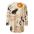 thumbnail image 5 of Moda mujer camiseta estampada de longitud media 3/4 mangas blusa cuello redondo casual tops Fridja  czfsfas2998, 5 of 5
