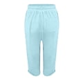 thumbnail image 3 of Women Wide Leg Palazzo Capri Pants Loose High Waisted Casual Flowy Fold Hem Cropped Pants 2026 Summer Beach Work Trousers, 3 of 4