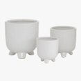 thumbnail image 6 of DecMode White Ceramic Indoor Outdoor Planter, Set of 3 8", 6", 5"H, 6 of 8