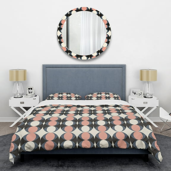 Designart 'Retro Circular Pattern II' Mid-Century Modern Duvet Cover Set