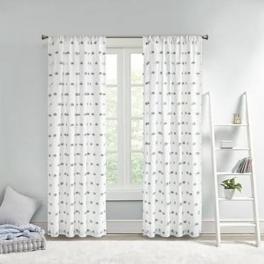 Home Essence Fleur Printed Floral Twist Tab Top Voile Sheer Curtain ...