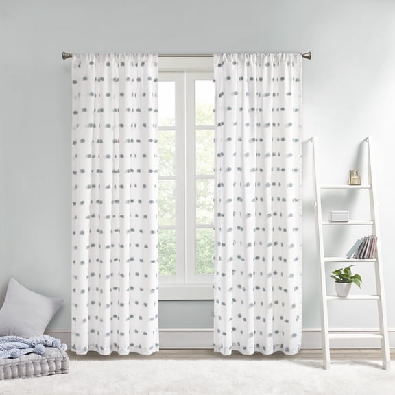 Home Essence Apartment Ashley Pom Pom Embellished Window Panel Curtain