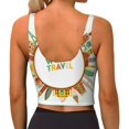 thumbnail image 4 of Uemuo World Travel3 Pattern Women's Sports Bra - High Impact Support, Breathable, and Comfortable Athletic Bra for Running, Yoga, and Workouts, 4 of 9