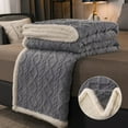 thumbnail image 1 of Thick Cozy Sherpa Fleece Blanket, Luxurious Elegant Reversible Blanket for All Season Use, Easy Care Machine Washable (Gray White, 100 x 150 cm), 1 of 7