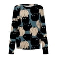 thumbnail image 3 of Suéter de manga larga suelto fino de moda con estampado de Halloween de cuello redondo de primavera y otoño para mujer Pompotops FGAJ5989, 3 of 4