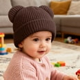 thumbnail image 6 of NOEGOEU Baby Beanie Toddler Infant Winter Hats Soft Knit Warm Caps for Boys Girls (Coffee,3-8 Years), 6 of 7