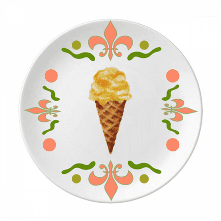 

Yellow Watercolor Sweet Ice Flower Ceramics Plate Tableware Dinner Dish