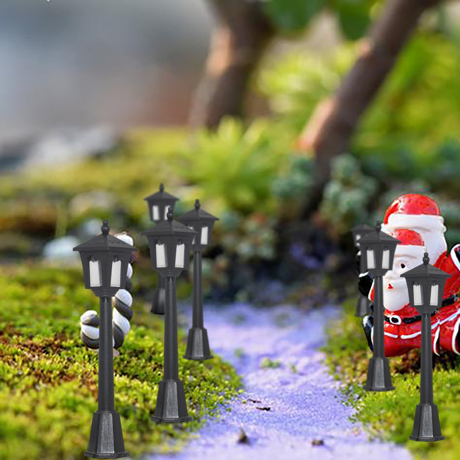 HSMQHJWE Christmas Decorations And Pack Mini Miniature Street Lamp Model  Railroad Train Post Lamp Black Lamp Outdoor Channel Lamp Post For Doll  House Decoration Miniature Landscape Fairy Teacher Or