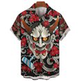thumbnail image 3 of Camiseta de hombre con estampado de monstruo mítico en 3D, camisetas con cara de terror, camisetas vintage de verano para hombre, ropa informal hawaiana holgada de gran tamaño para hombre, 3 of 5
