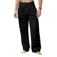 thumbnail image 5 of Mens Casual Linen Pants for Men Elastic Back Waist Lightweight Cotton Linen Trousers S, 5 of 6
