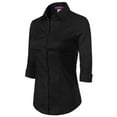 thumbnail image 3 of Made by Olivia Women's Button Down Shirts 3/4 Sleeve Stretch Formal Work Blouse Tops, 3 of 7
