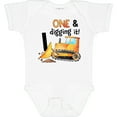 thumbnail image 3 of Inktastic One and Digging It Bulldozer 1st Birthday Boys or Girls Baby Bodysuit, 3 of 5