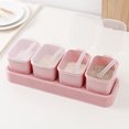 thumbnail image 2 of Bearachild Juego de caja de condimentos de 4 rejillas Juego de condimentos con bandejas Bandeja de condimentos Recipiente acumulador Recipiente Especias con Cocina y Comedor rosa Bearachild HA3005-01B, 2 of 6