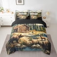 thumbnail image 2 of Homewish Jungle Bear Deer 7-Piece Bedding Comforter Set,Country Farmhouse Lodge King Bedding Sets,Hello Fall Bed Sheets For Teens,Ultra Soft Home Decor Reversible, 2 of 8