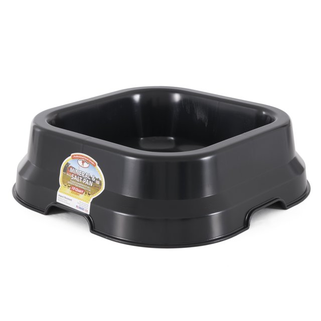 Little Giant MP10BLACK Salt Lick and Mineral Block 10 Quart Plastic Pan, Black