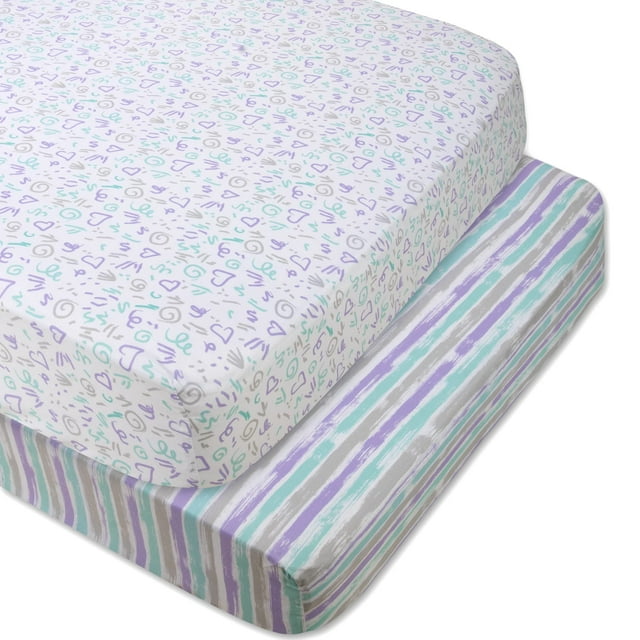 Sábanas ajustables para cuna Baby Essentials de microfibra 28 x 52 en paquete de 2