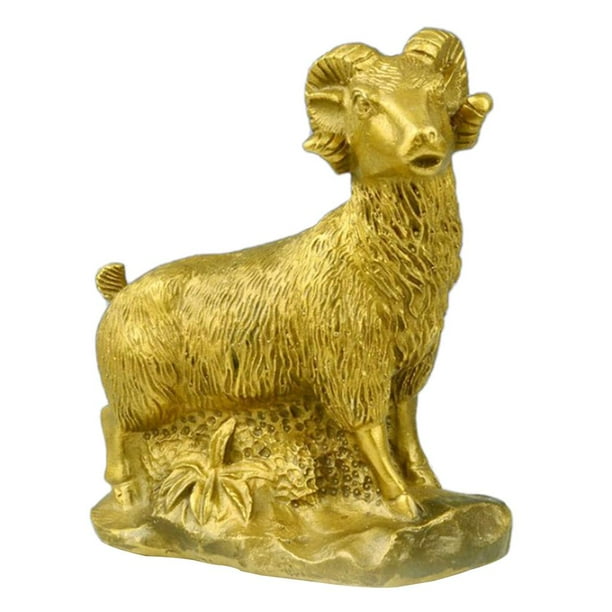 Estatua de Cabra Gloria Zodiaco Chino Coleccionables Decoración Cobre