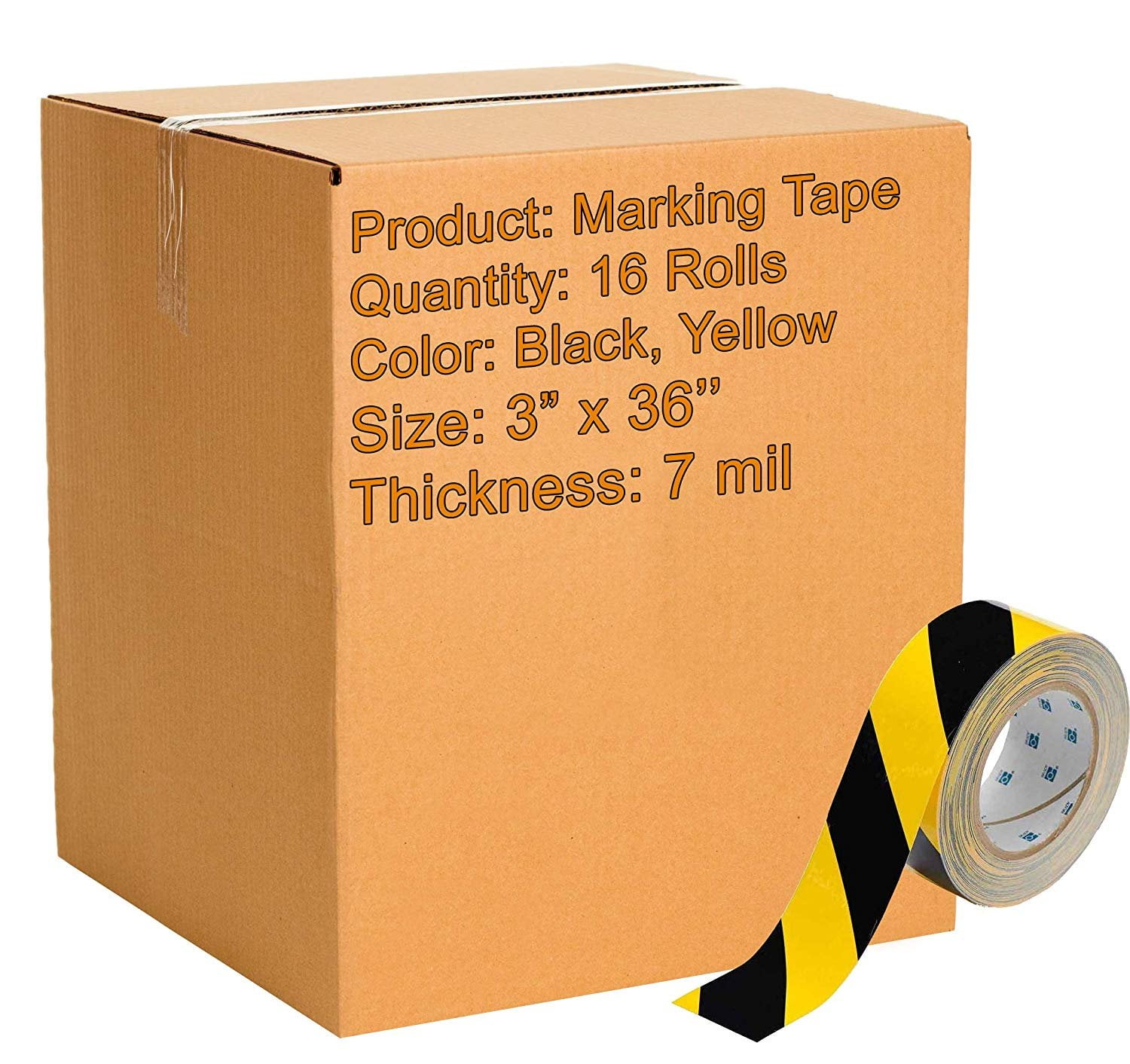 Merco Tape BLACK Colored VINYL Tape 3in x 36 yards Full Case of 16 rolls 