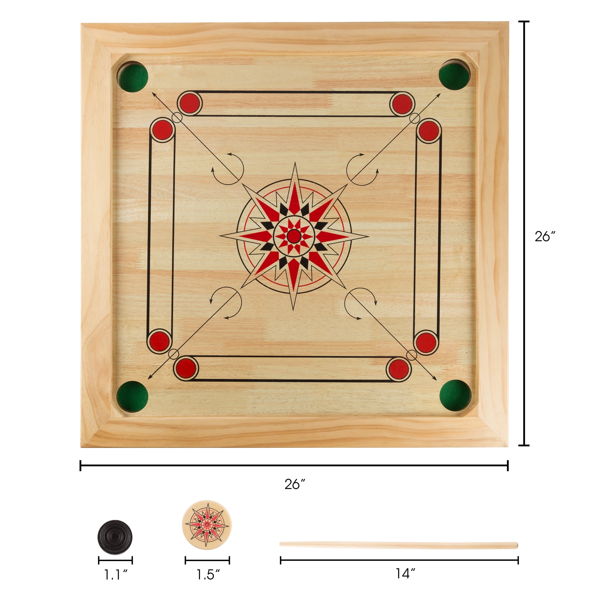Details about   Pro 33" Large Carrom Board Wooden Game With Coins & Striker 296-AOMH 