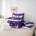 thumbnail image 6 of Manfei Spooky Skull Moth 7-Piece Twin Bedding Sets,bohemian Exotic Style Bedding Comforter Set,Purple White Sheet Sets For Men Women,Luxury Bedroom Decor Reversible, 6 of 8