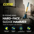 thumbnail image 2 of Estwing 10 Pound Head Hard Face Sledge Hammer with 36" Fiberglass Handle, 2 of 10