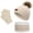 Khaki - A, variant on Toddler Boys Girls Knitted Beanie with A Pompom Bobble Hat Kids Winter Warm Thick Ski Cap Scarf Gloves Set Pink - A