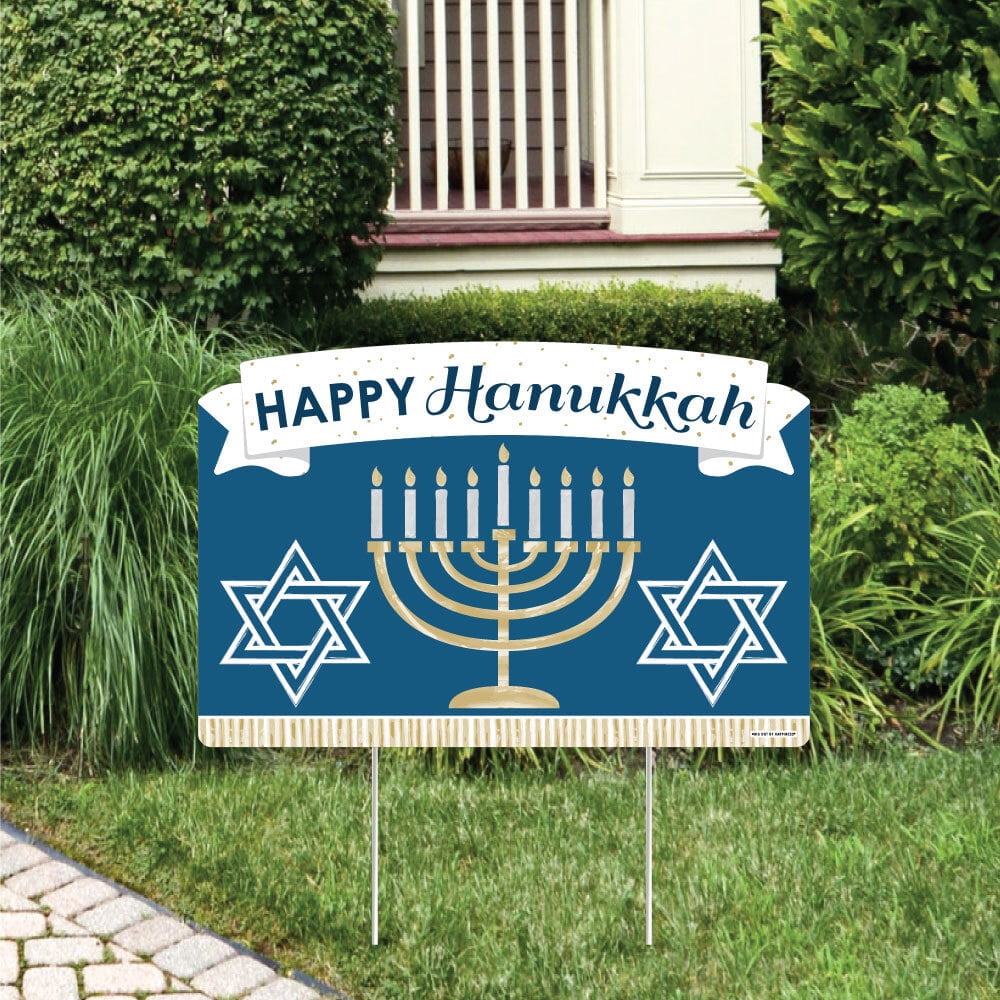 Happy Hanukkah Chanukah Holiday Party Yard Sign Lawn Decorations